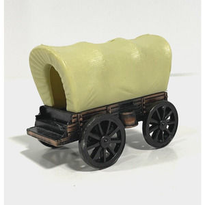 Vtg DieCast Pencil Sharpener Mini Covered Wagon Chuck Metal Bronze Collectible